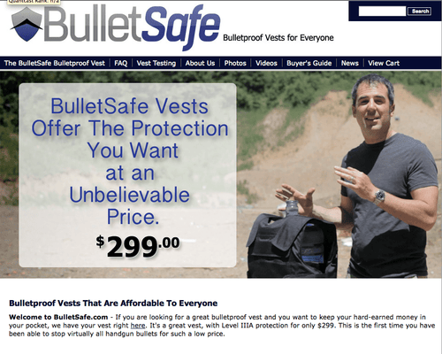 BulletSafe Acquires The Domain Name BulletproofVest.com - Aug. 12, 2013